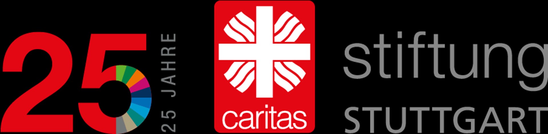 Logo der Caritas Stiftung und die Zahl 25